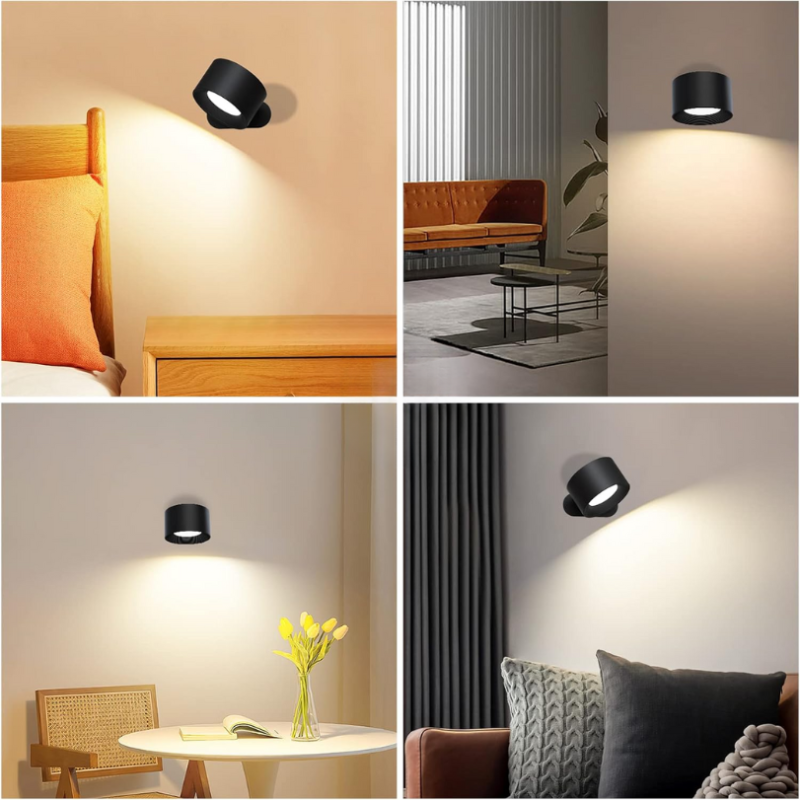1+1 GRATIS | LEDPro | Rotierbare kabellose LED-Wandleuchte – Flexible, tragbare Beleuchtungslösung