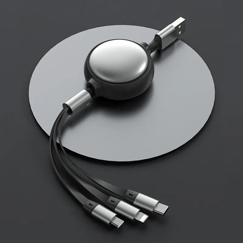 ChargePro | 3-in-1 aufrollbares Ladekabel - Laden Sie ALLE Ihre Geräte mit einem Kabel auf!