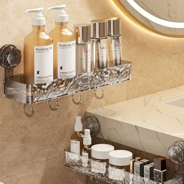 TransBadeZimmer™  | Transparentes Badezimmer-Wandregal – Platzsparend & Ohne Bohren