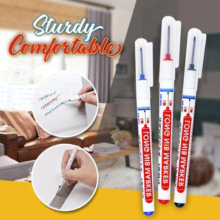 DeepMark™ | Tieflochmarker mit langer Spitze – Wischfest & wasserfest (3er-Set)