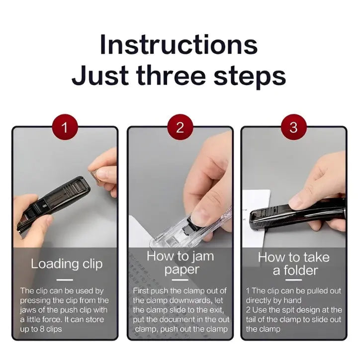 1+1 Gratis | PushClamp™ | Die Heftklammern gehen nie aus!
