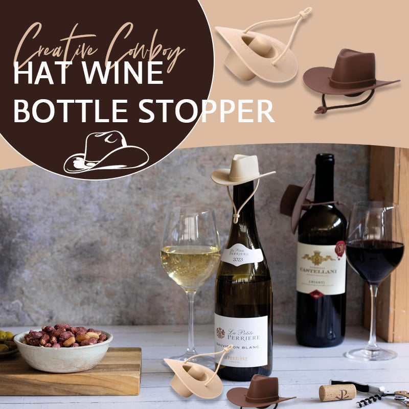 1+2 Gratis | CowboySeal | Kreativer Cowboyhut Weinflaschenverschluss