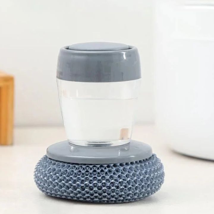ScrubSqueeze | Küchenseifen-Spender-Handbürste（5 Stahldrahtkugeln）