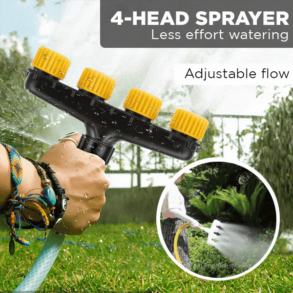 50% Rabatt | AquaQuad™ | Premium 4-Kopf-Gartenregner