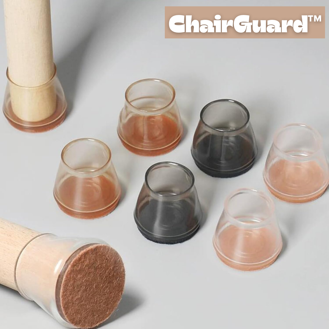 4+4 Gratis | ChairGuard™ | Silikon-Schutzkappen für Stuhlbeine gegen Kratzer & Lärm
