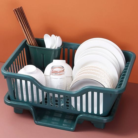 Drystak™ | Doppellagiges Abtropfgestell für Geschirr und Besteck – Platzsparende Lösung