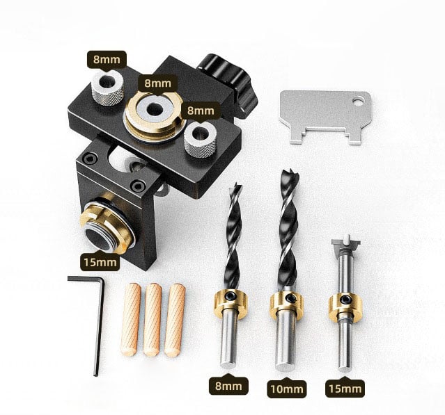 FlexiPunch | 3 in 1 Einstellbare Holzbearbeitung Bohren Locator Stanzer Werkzeuge