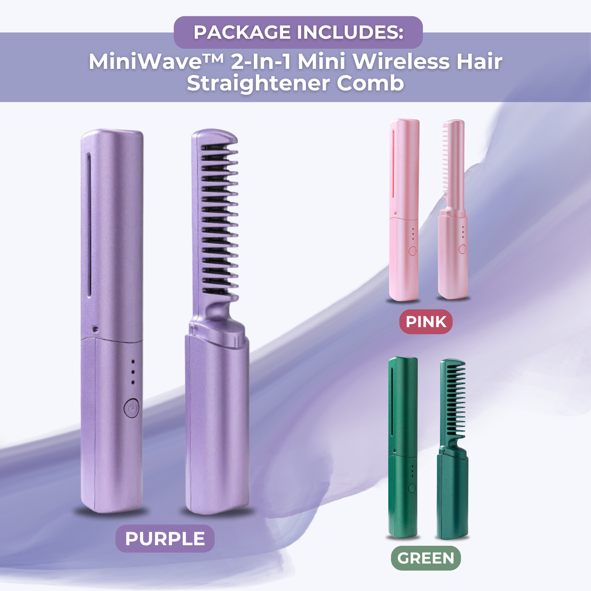 WavePro | 2-in-1 Mini-Wireless-Haarglätter Kamm