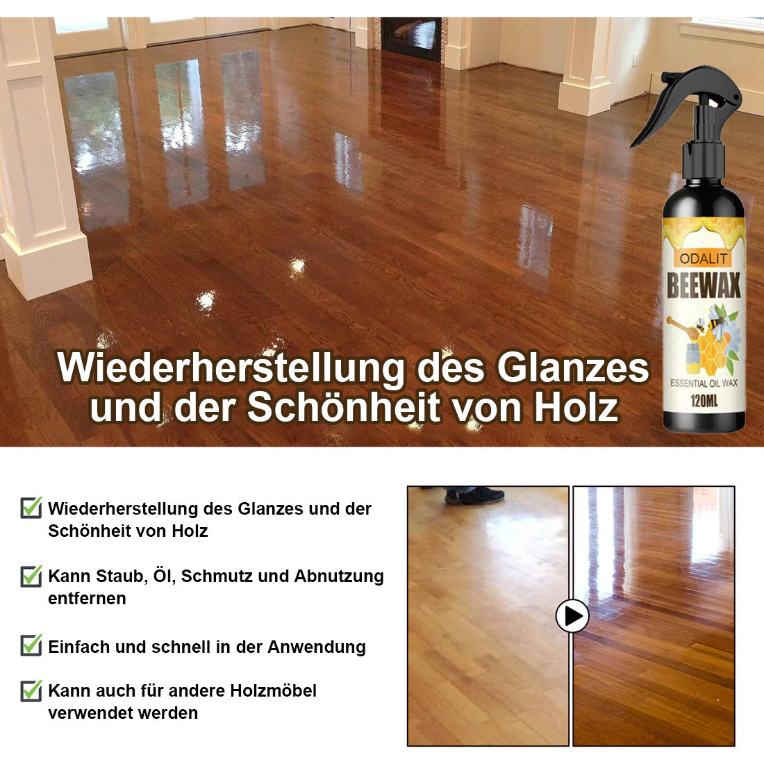 1+1 Gratis | HiveGlow™ | Natürlicher mikromolekularer Bienenwachs-Spray