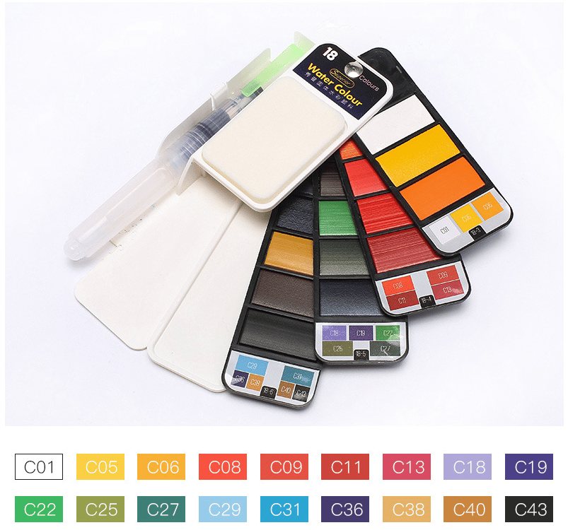 50% Rabatt | AquaFold™ | Tragbare Aquarellpalette