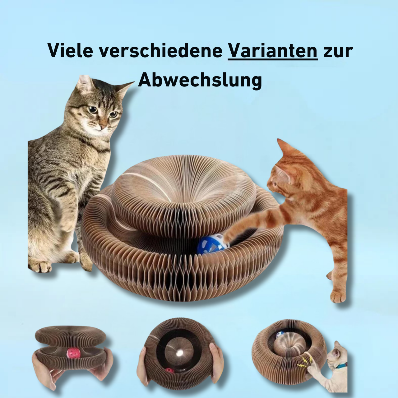 50 % Rabatt | ScratchPlay™ | Interaktives Kratzspiel mit Glöckchen für aktive Katzenmomente