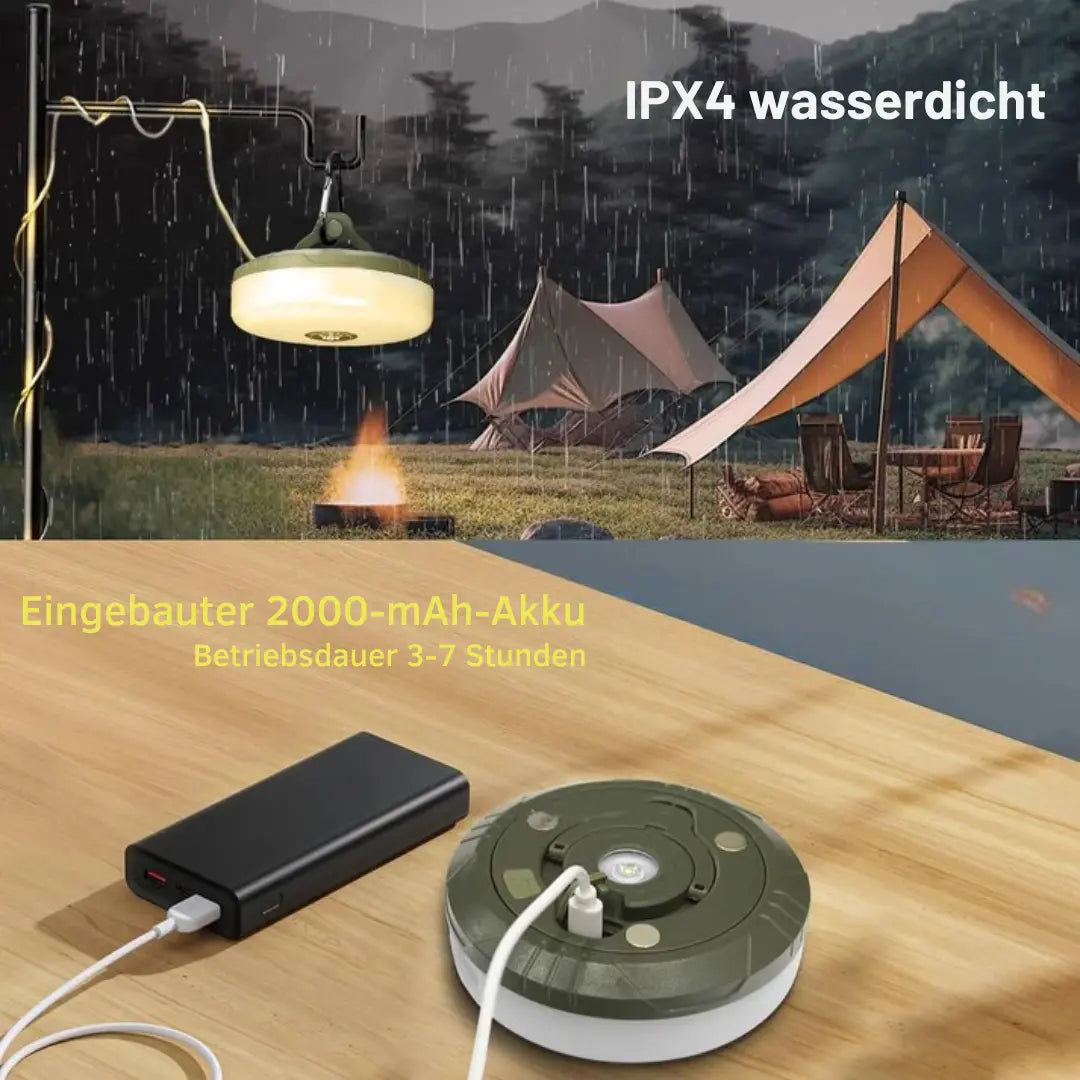 CampGlow™ | 4-in-1 Multifunktions-Campinglicht – Licht, Strom & Komfort