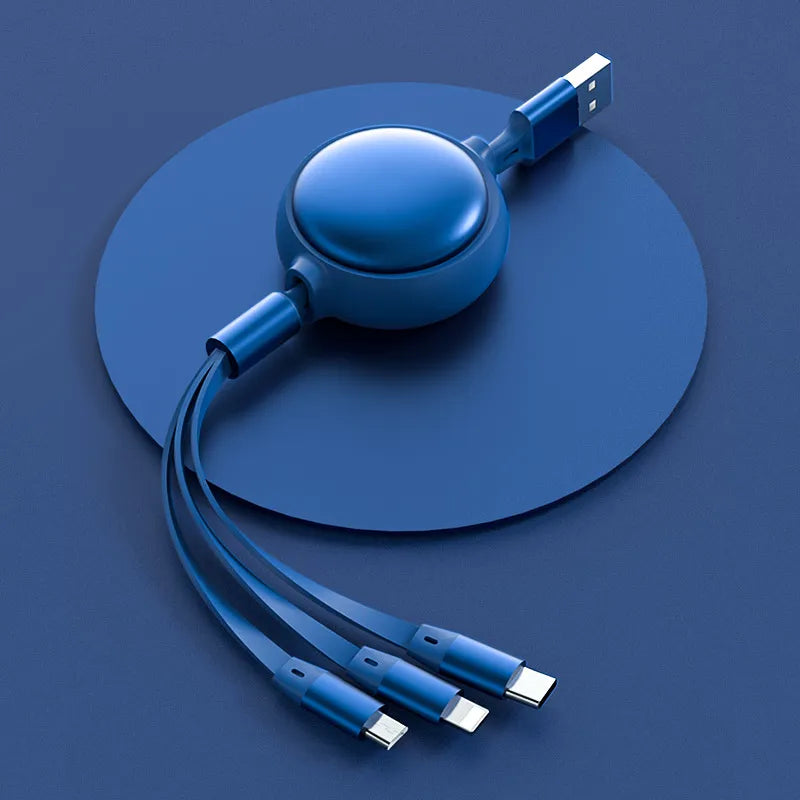 ChargePro | 3-in-1 aufrollbares Ladekabel - Laden Sie ALLE Ihre Geräte mit einem Kabel auf!