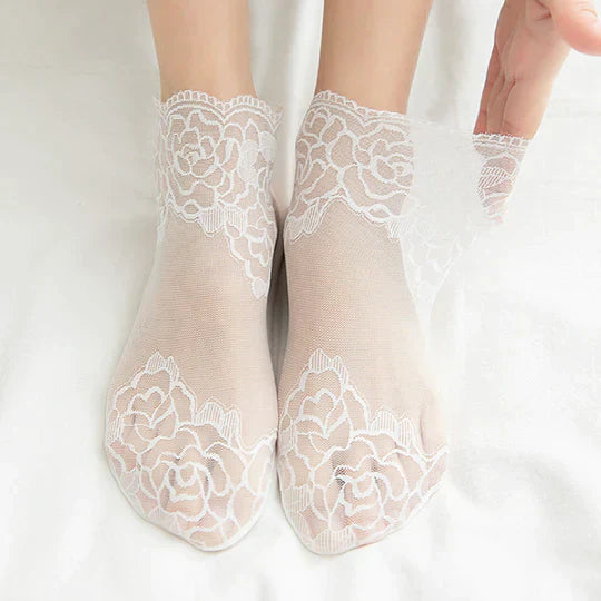50% Rabatt | LaceStride™ | Unsichtbare Spitze Socken (Satz Von 4 Farben)