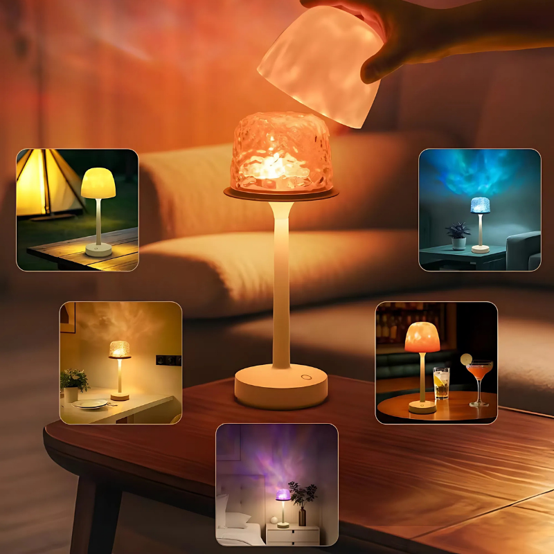 AquaGlow™ | Wasserplätscherndes Nachtlicht