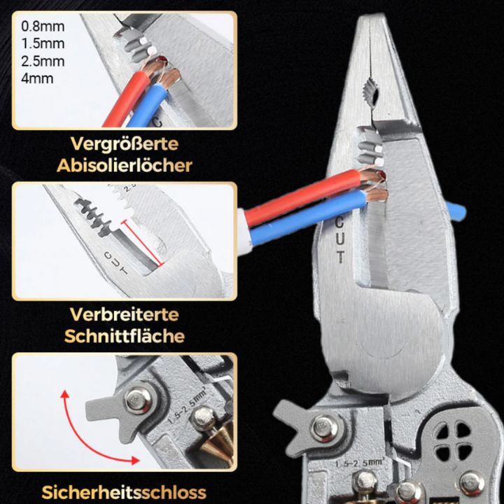 PrecizeWork | 8-in-1 Abisolierzange mit Spannungsprüfer