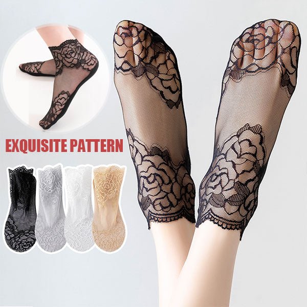 50% Rabatt | LaceStride™ | Unsichtbare Spitze Socken (Satz Von 4 Farben)