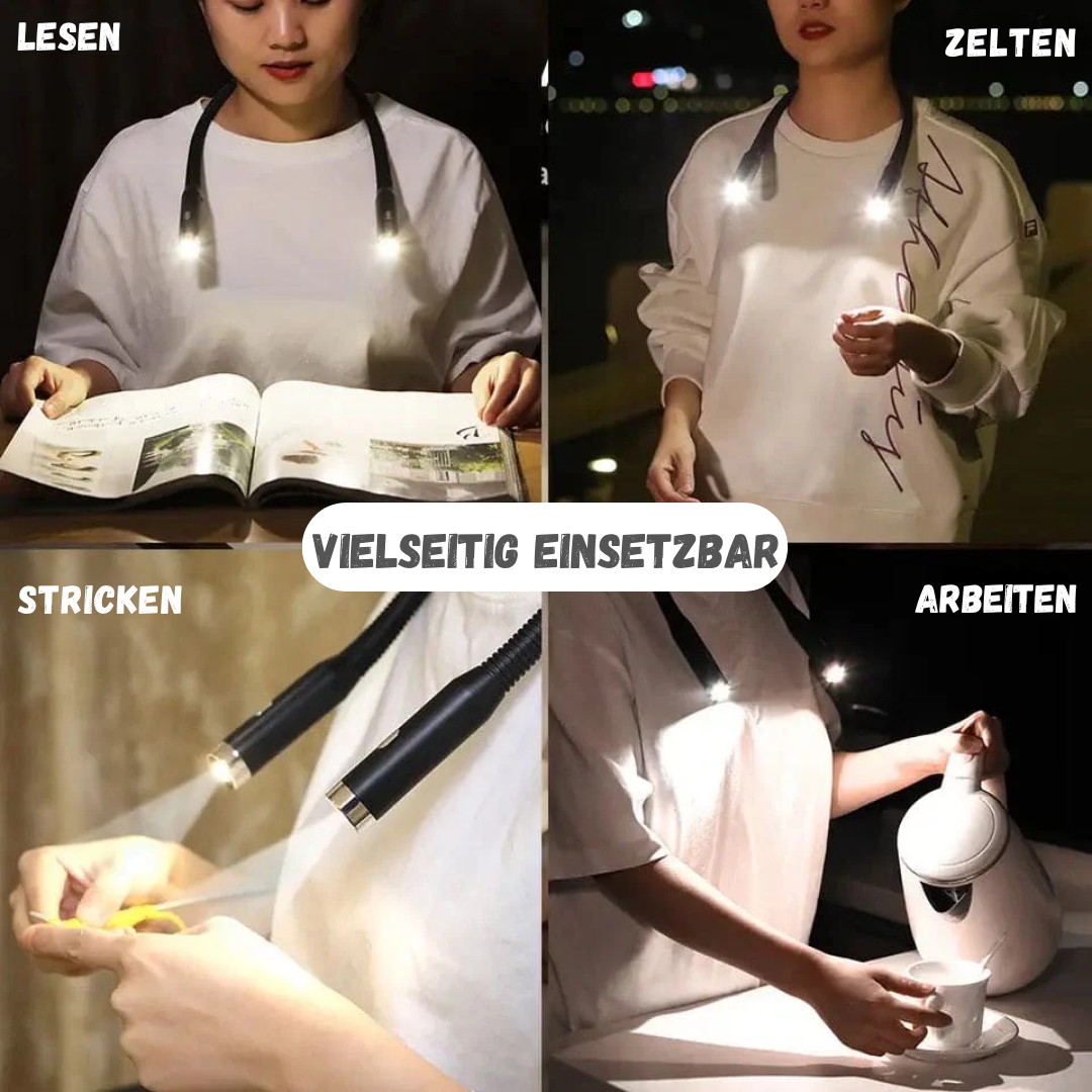 NeckGlow™ | Flexibles Leselicht für den Nacken