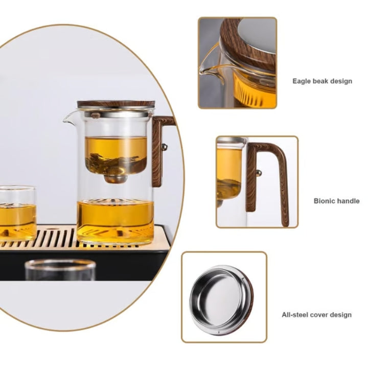 TeaFusion | Magnetische Glas-Teekanne mit integriertem Tee-Ei