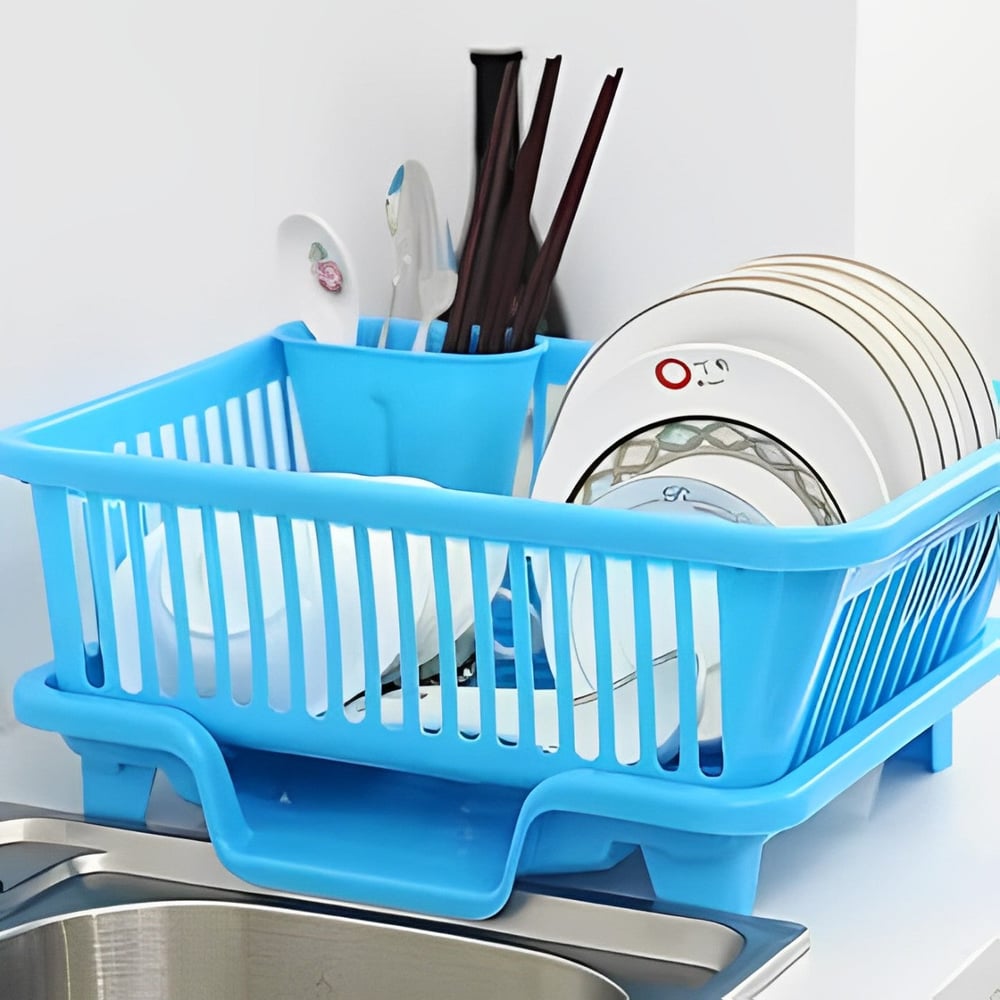 Drystak™ | Doppellagiges Abtropfgestell für Geschirr und Besteck – Platzsparende Lösung