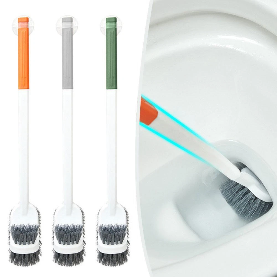 CleanTwin | Doppelseitige Toilettenbürste mit Langem Griff | Tiefenreinigung & Hygienisch | Platzsparend Aufhängbar