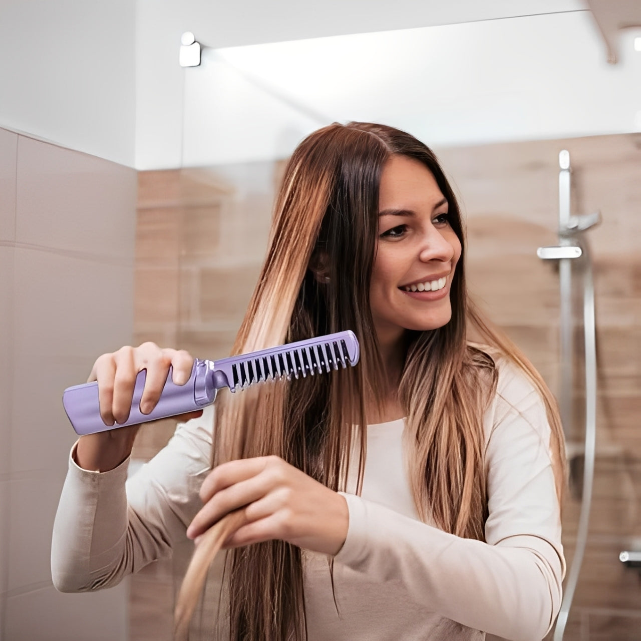 Glatzza™ | Mini-Glättbürste — Seidig-glattes Traumhaar in 60 Sekunden, das alle Blicke fesselt!