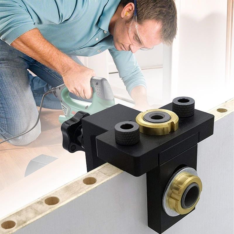 FlexiPunch | 3 in 1 Einstellbare Holzbearbeitung Bohren Locator Stanzer Werkzeuge