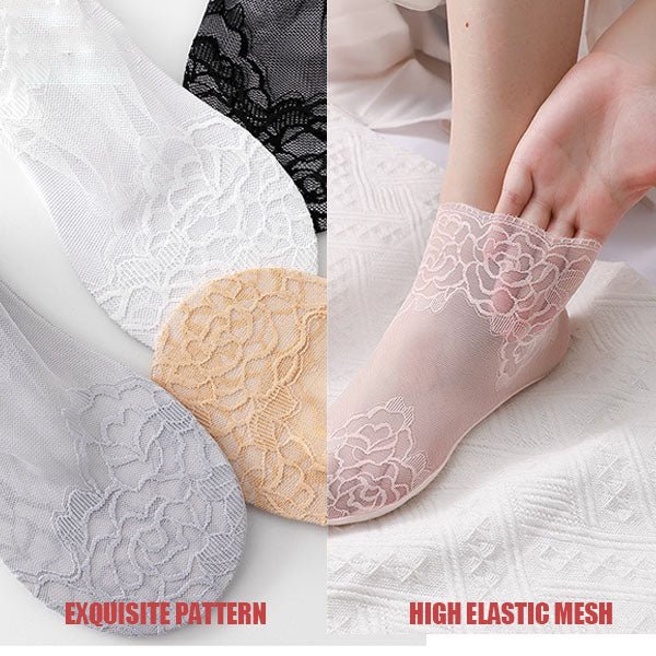 50% Rabatt | LaceStride™ | Unsichtbare Spitze Socken (Satz Von 4 Farben)