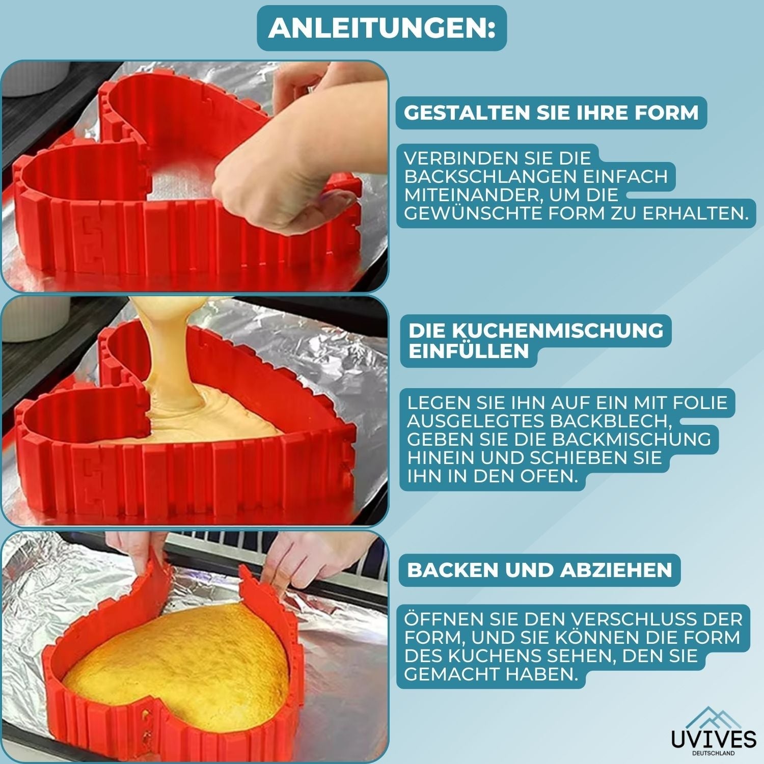 2+2 GRATIS | BakeArt™ | Silikon Kuchen Form DIY