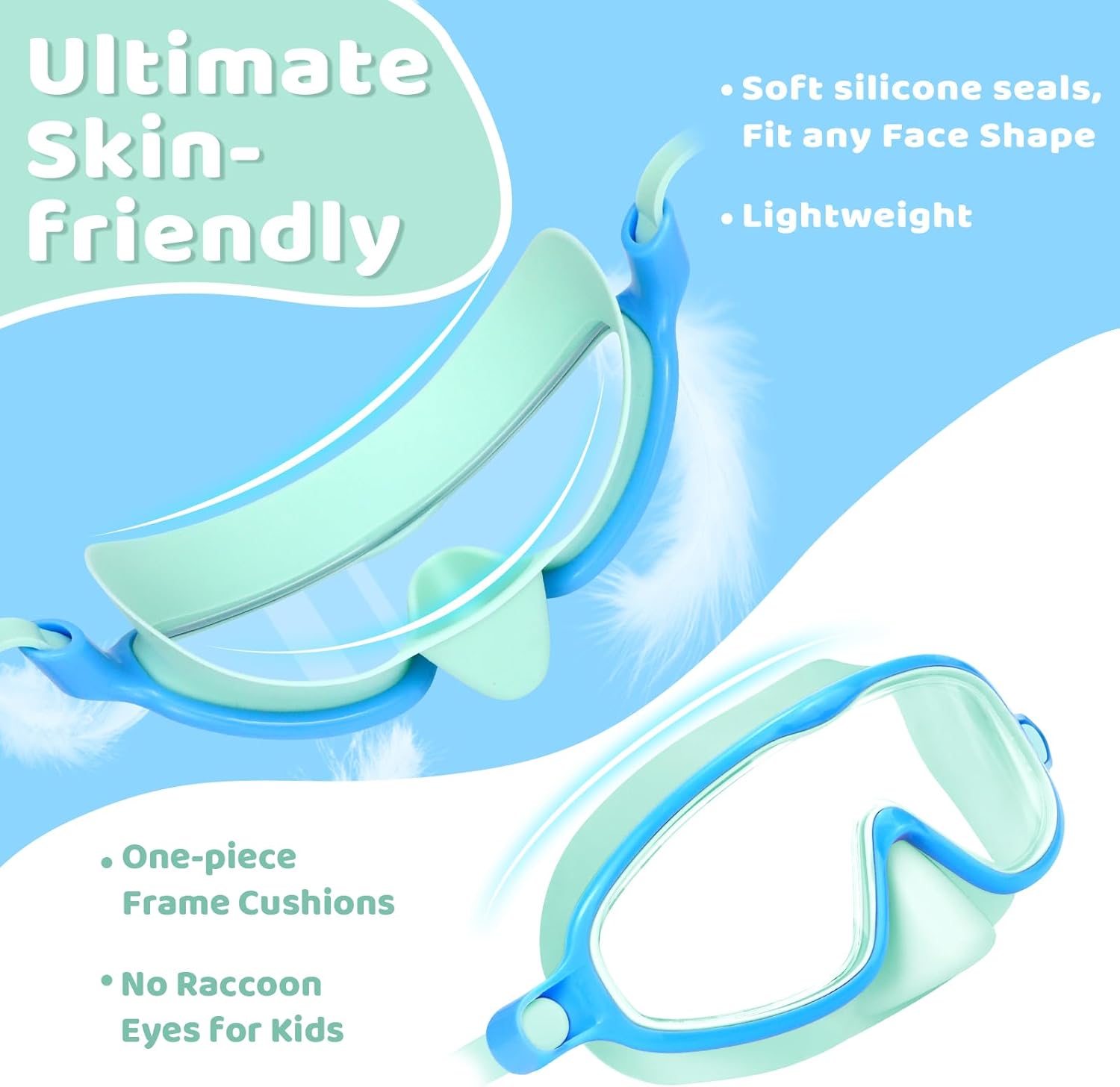 1+1 Gratis | AquaShield™ | HD-Großrahmen-Schwimmbrille für Kinder