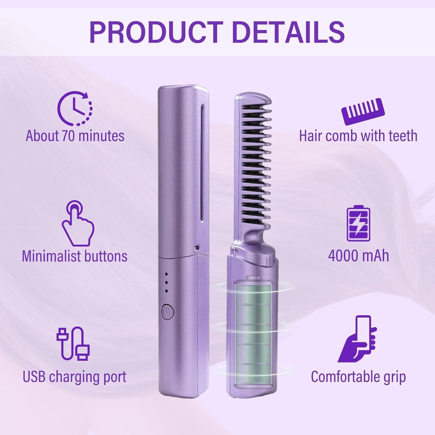 WavePro | 2-in-1 Mini-Wireless-Haarglätter Kamm
