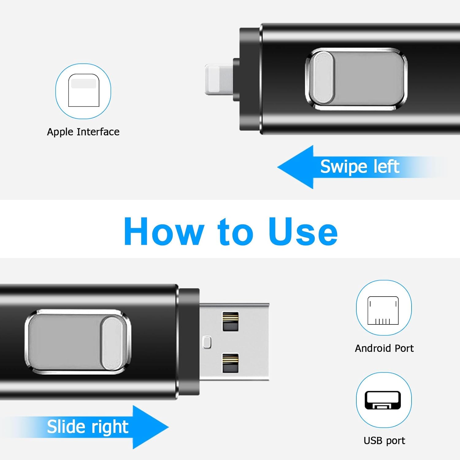 50% RABATT | ZipDrive™ | 3-in-1 USB-3.0 Speicherstick – Externer Speicher für iPhone, iPad, Android & PC | High-Speed Datentransfer & Backup