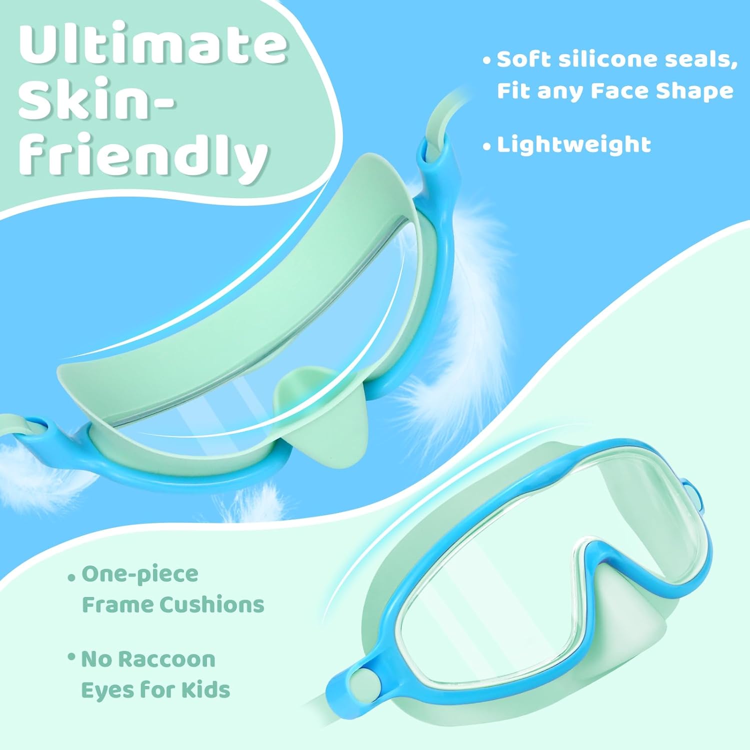 1+1 Gratis | AquaShield™ | HD-Großrahmen-Schwimmbrille für Kinder
