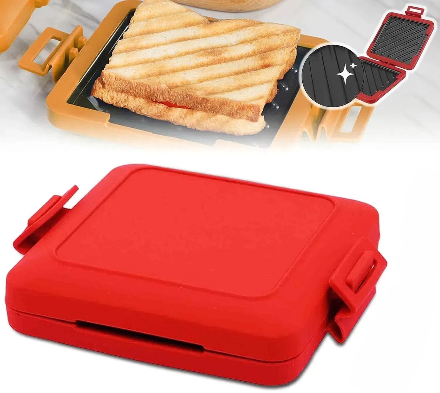 ToastEase™ | Kompakter Mikrowellen-Toastie-Sandwichmaker für schnelle Snacks