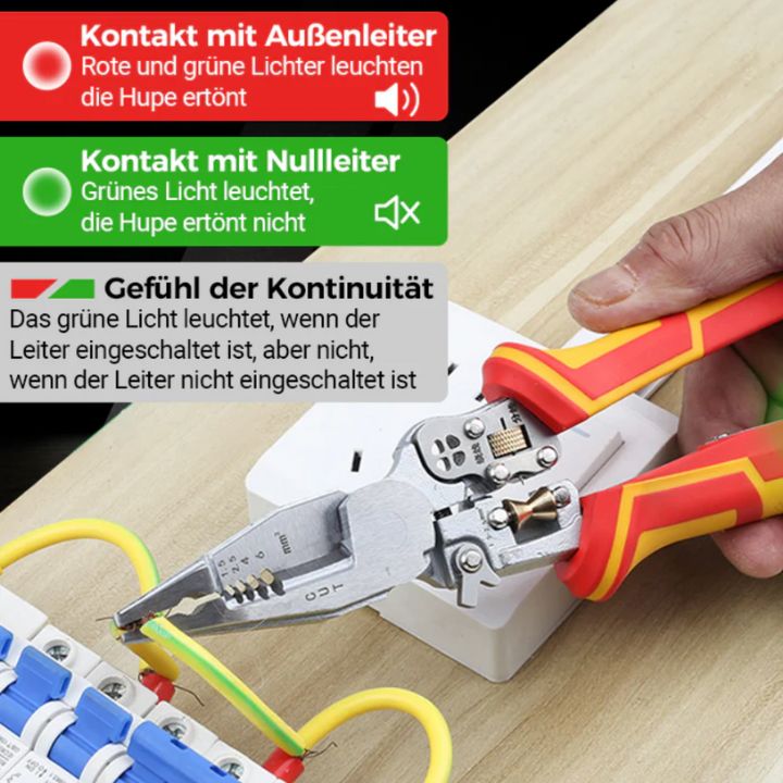PrecizeWork | 8-in-1 Abisolierzange mit Spannungsprüfer