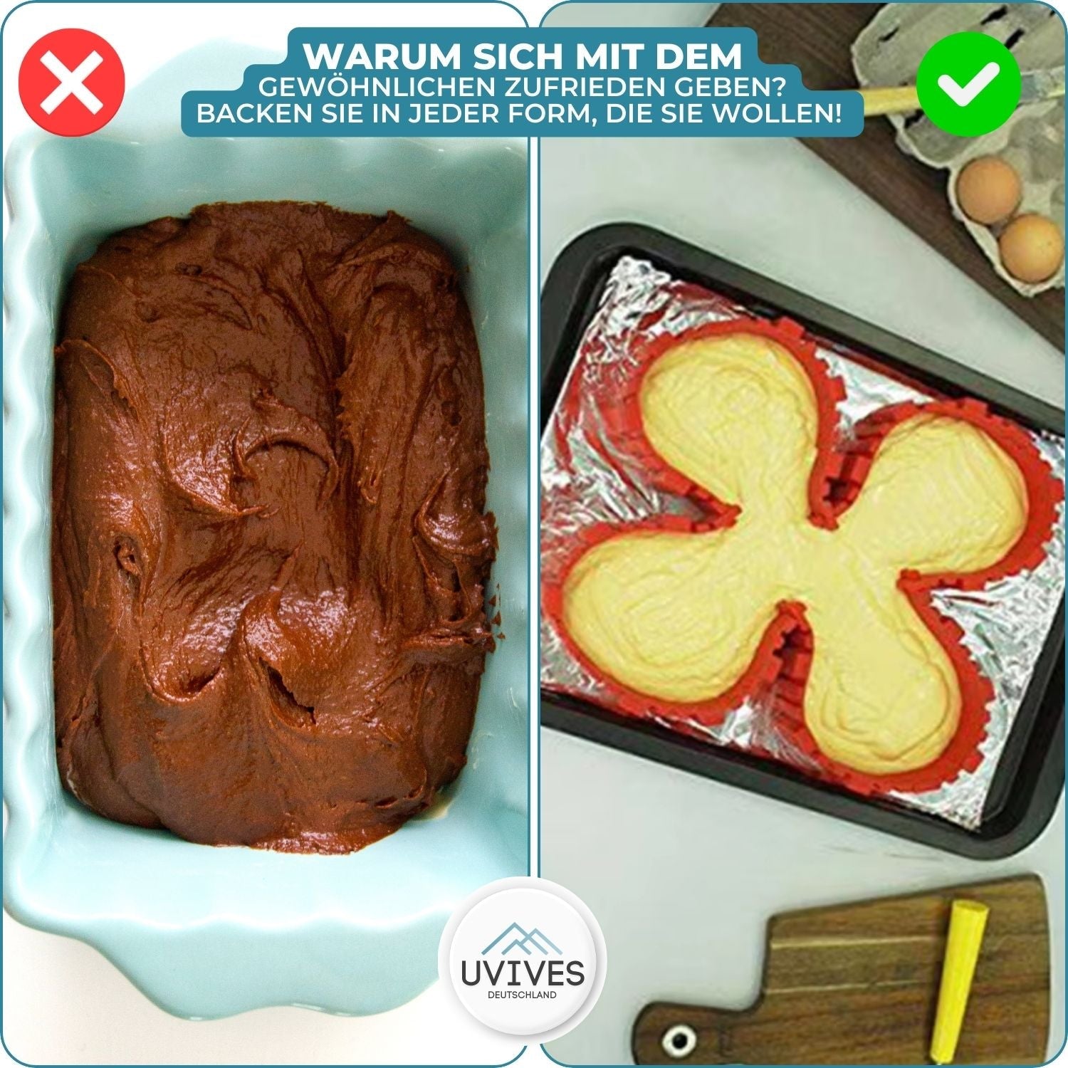 2+2 GRATIS | BakeArt™ | Silikon Kuchen Form DIY