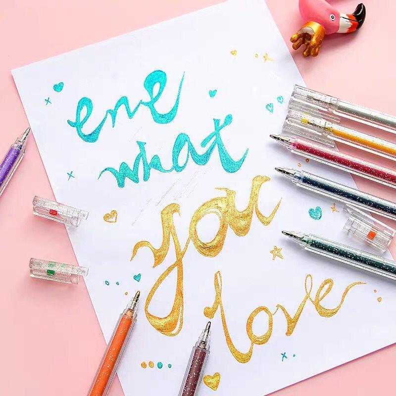 GlitteryPen™  | Gelstift-Set mit 18 Farben | Glitter & Metallic Effekte | Kreativ für Kinder & Erwachsene