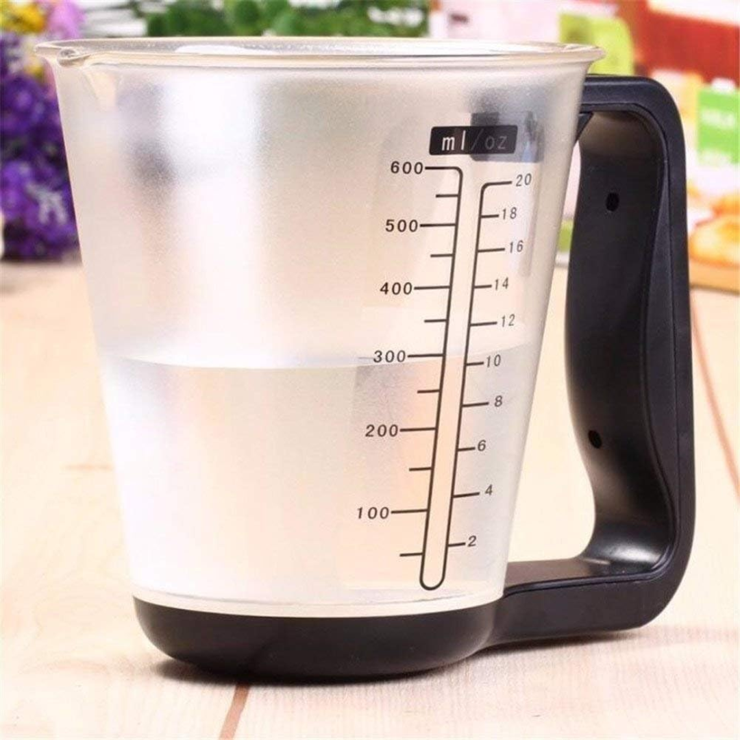 Messbecher Waage mit LCD Display | Digitale Küchenwaage | 600ML Kapazität