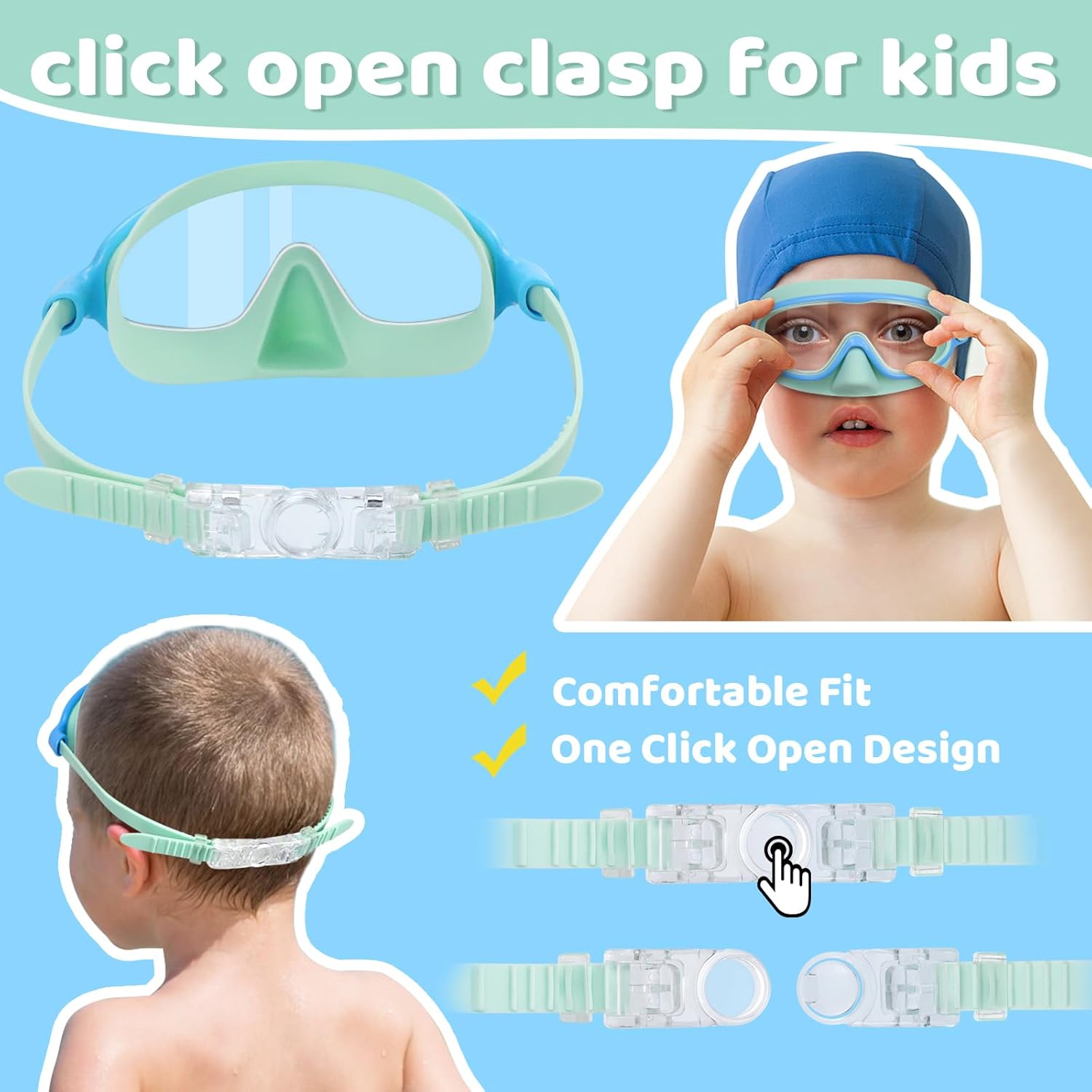 1+1 Gratis | AquaShield™ | HD-Großrahmen-Schwimmbrille für Kinder