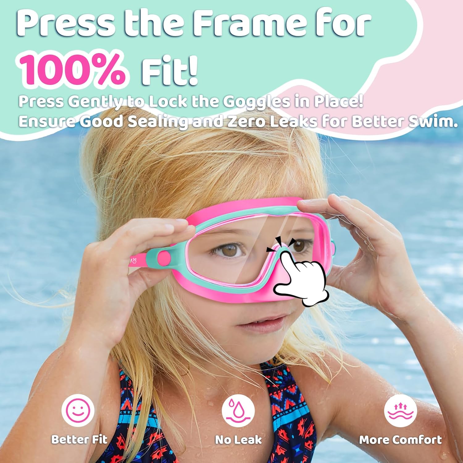 1+1 Gratis | AquaShield™ | HD-Großrahmen-Schwimmbrille für Kinder