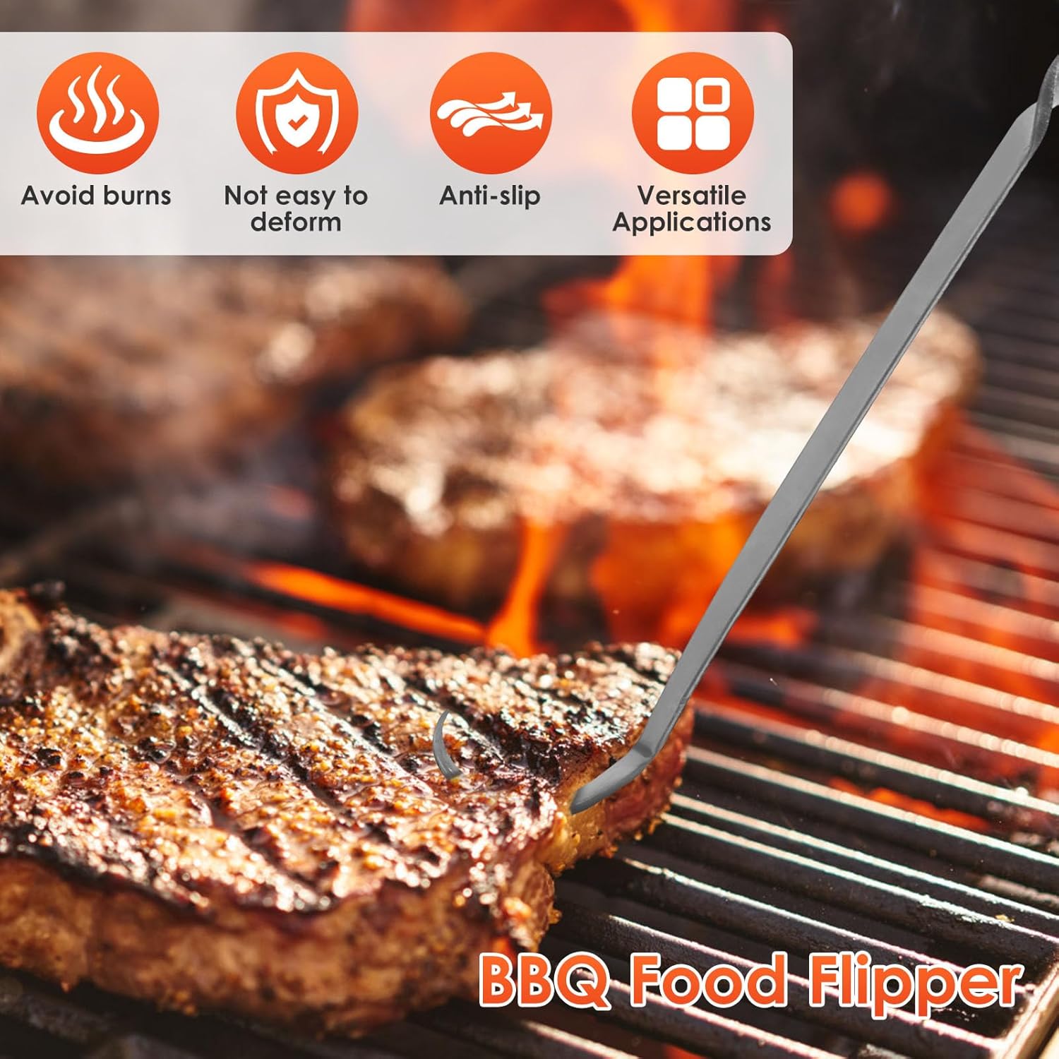 IronFlip™ | Handgeschmiedeter Grillwender – Sicheres Wenden am Grill