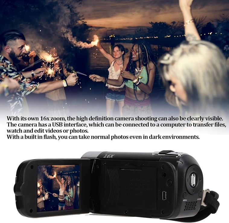50% Rabatt | RetroScope™ | Tragbarer 4K Camcorder | Digitalkamera mit 48MP Fotoauflösung, 270° LCD Display & LED-Licht