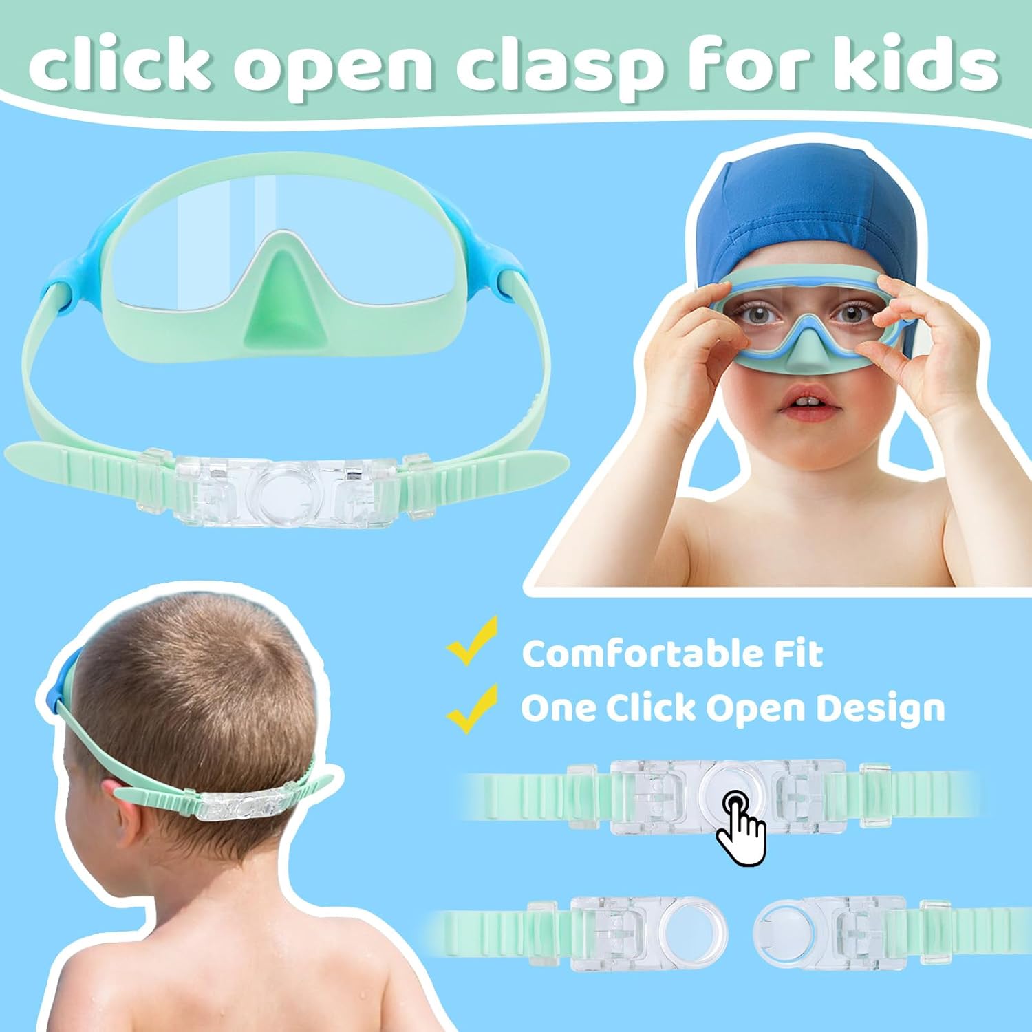 1+1 Gratis | AquaShield™ | HD-Großrahmen-Schwimmbrille für Kinder
