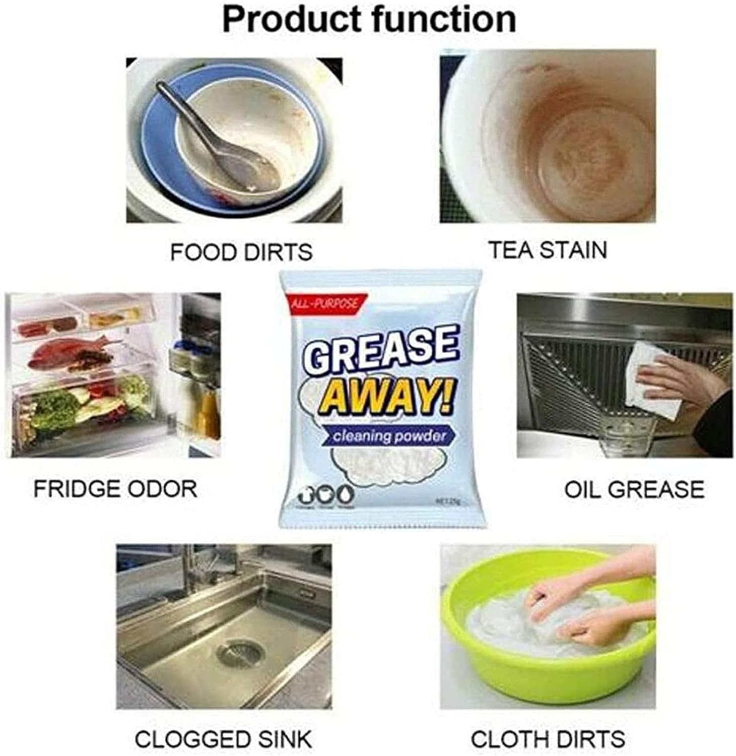 50% RABATT | GreaseFree™ | Fleckenentferner-Pulver (3 Stück)