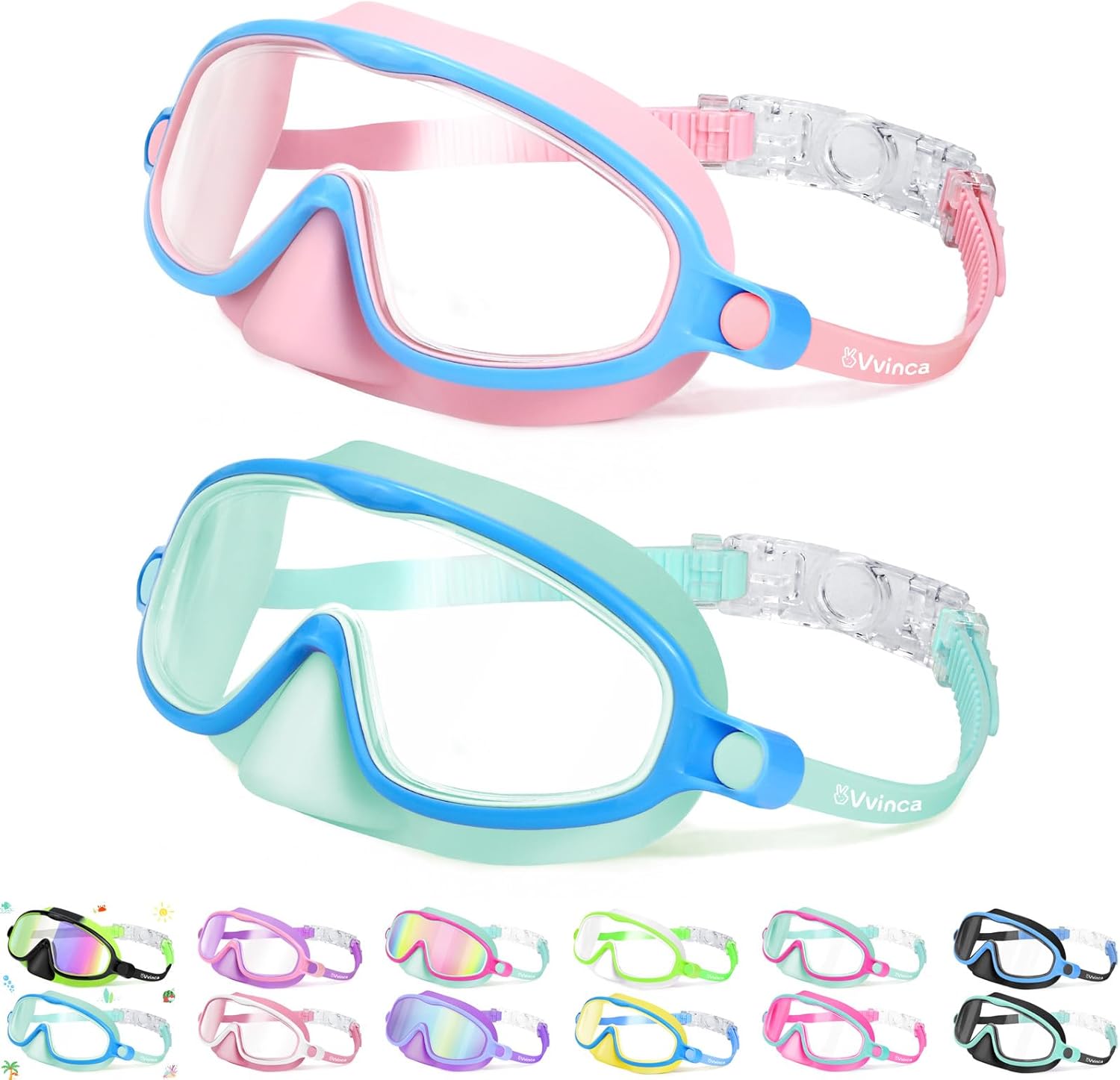 1+1 Gratis | AquaShield™ | HD-Großrahmen-Schwimmbrille für Kinder