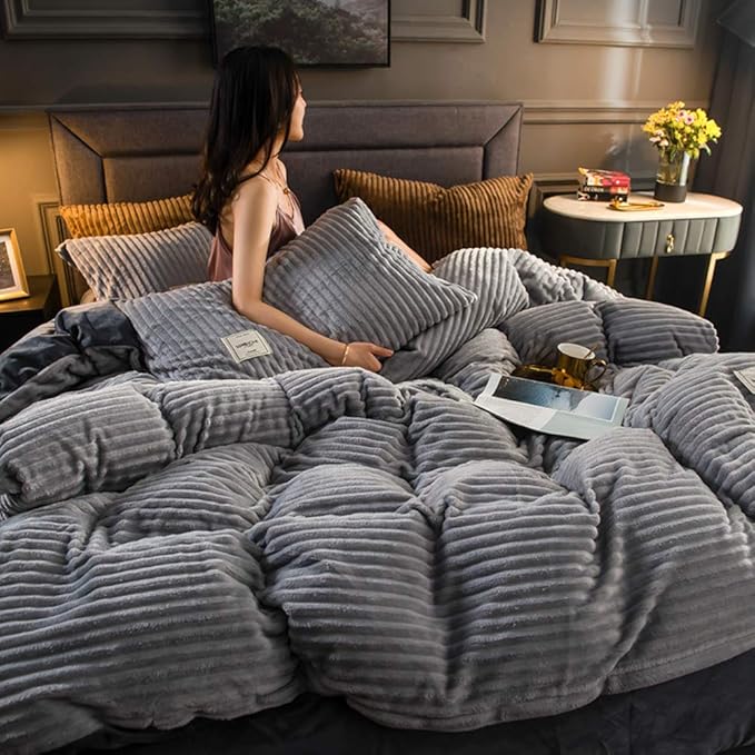 Restavia™ | Samtweiches KorallenFleece-Bettbezug (Inkl. 4 Kissenbezüg)