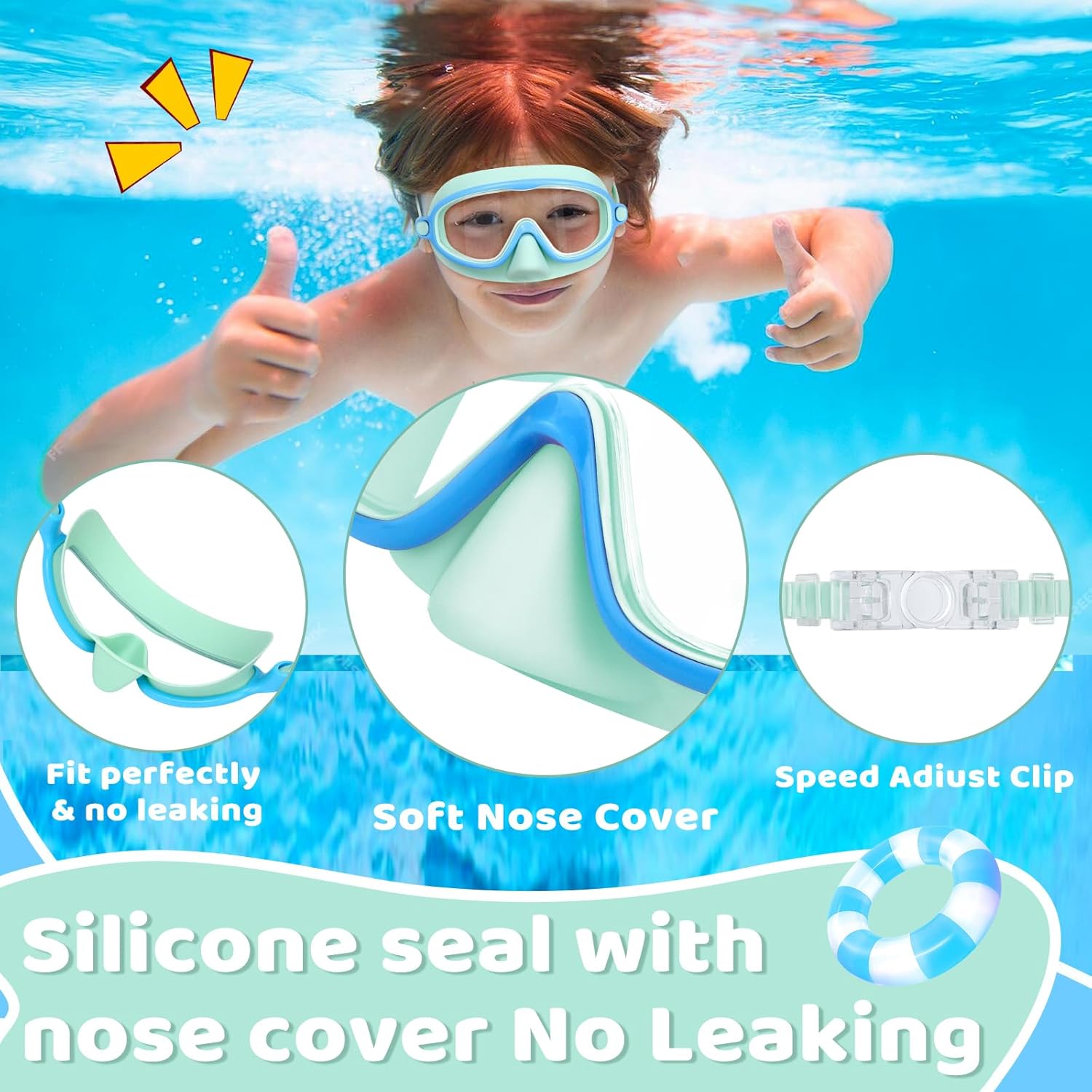 1+1 Gratis | AquaShield™ | HD-Großrahmen-Schwimmbrille für Kinder