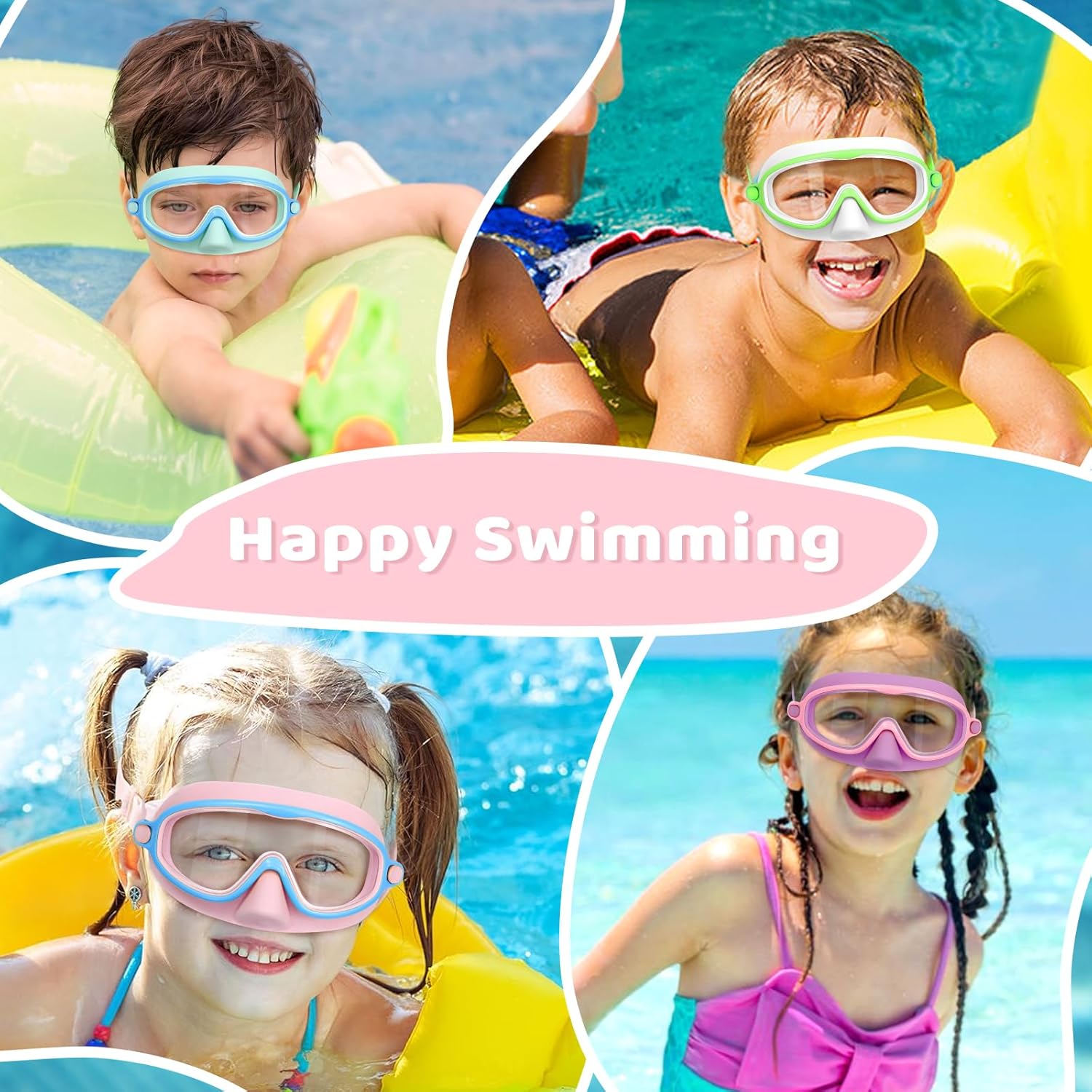 1+1 Gratis | AquaShield™ | HD-Großrahmen-Schwimmbrille für Kinder