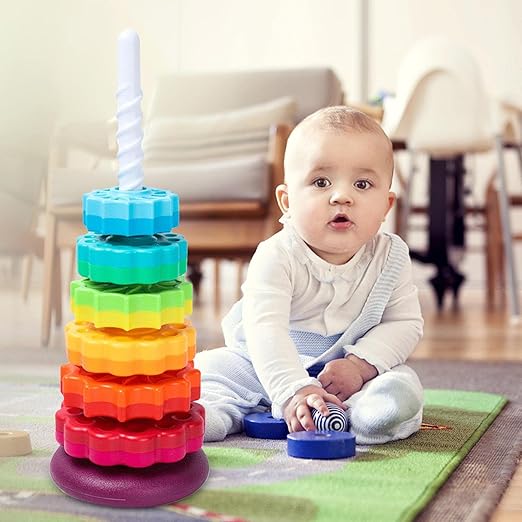 KidsSpin | Spielzeug zum Drehen und Stapeln - Spielspaß und Gehirnjogging für Kleinkinder!