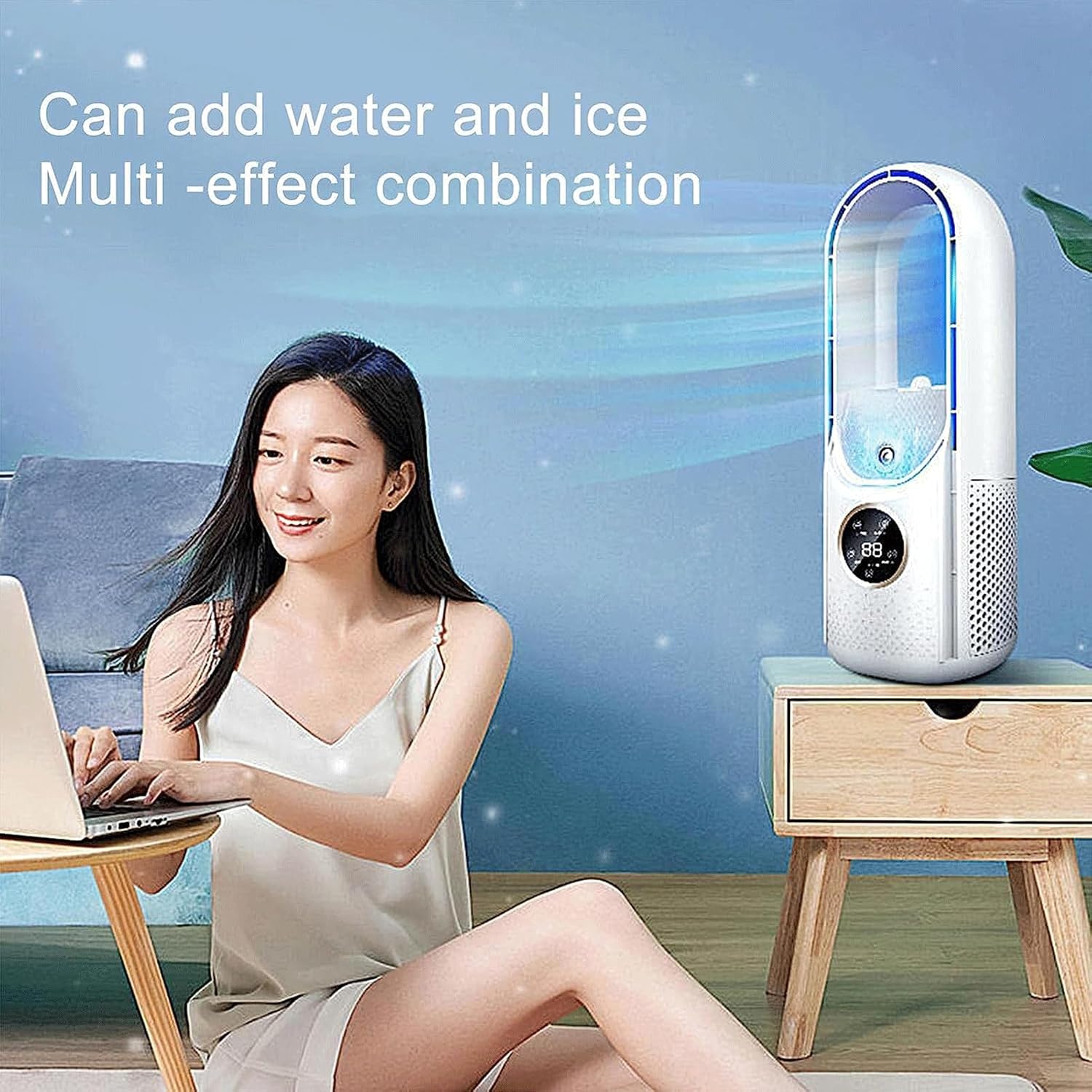 Airevo™ | Bladeless USB-Ventilator | 6 Stufen | Leise & Mit Timer | Luftbefeuchtung